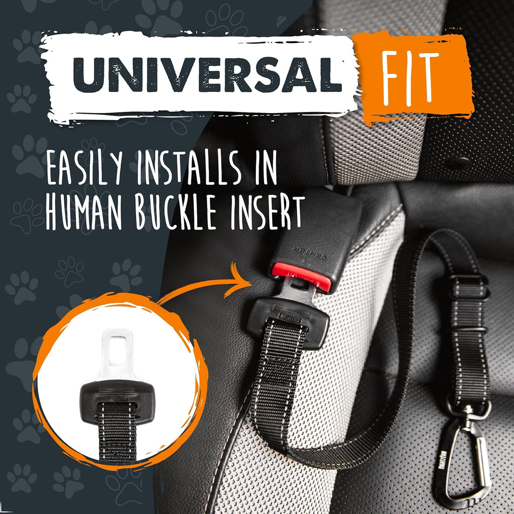 Ultimate Dog Car Seat Belt | Premium Universal Pet Safety Harness with Adjustable Length and Heavy-Duty Metal Hardware for Maximum Security (Black)